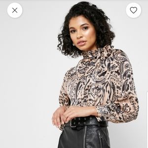 TOPSHOP NWT paisley printed pussybow blouse